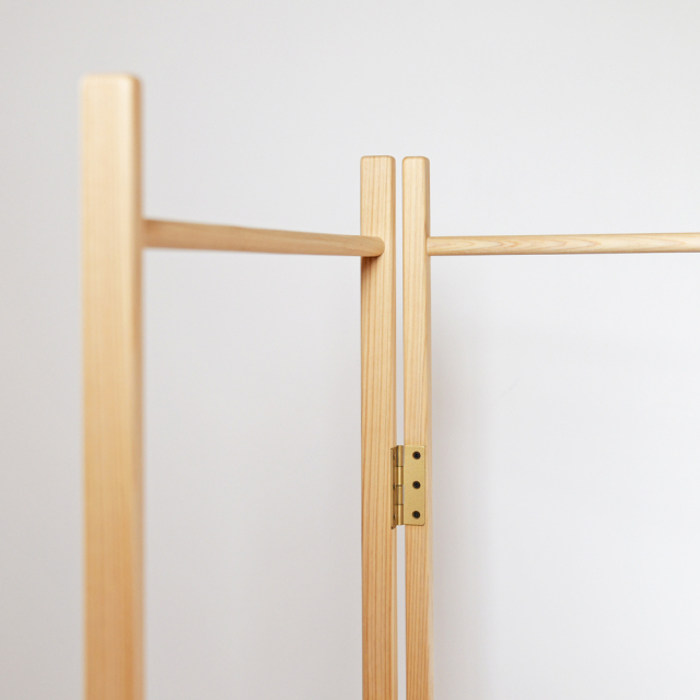 ひのきタオル掛け 衝立 ハンガー 無垢