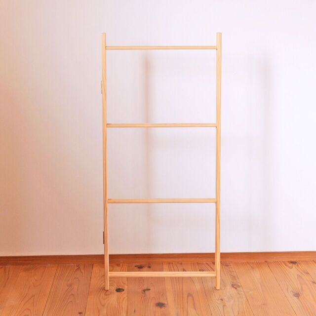 ひのきタオル掛け 衝立 ハンガー 無垢