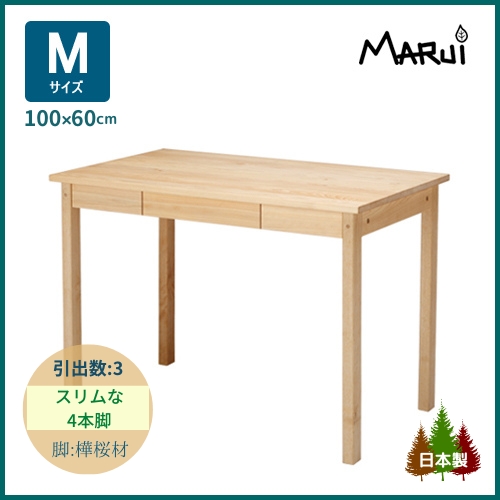 木製デスク　学習机 学習机 スリムデスク M型 100×60cm シンプル おしゃれ 平机