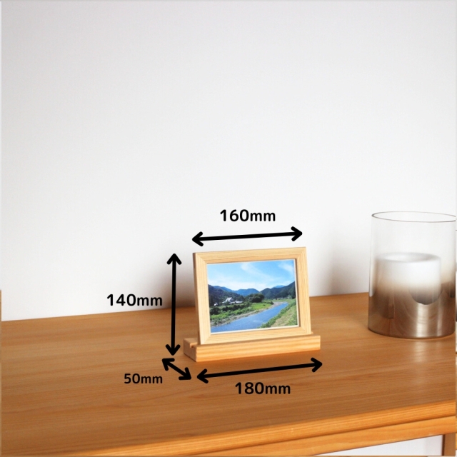 ひのき フォトスタンド L版 卓上でも壁掛けでもおしゃれな天然木ヒノキ