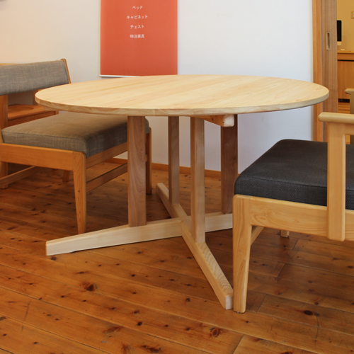 円卓 丸ダイニングテーブル 120 ひのき丸テーブル