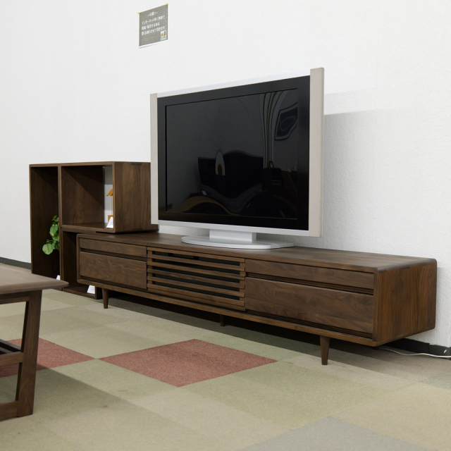 テレビボード 180 テレビ台 Hi ウォールナット 木製 無垢 おしゃれ 黒 高級 脚付き