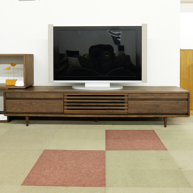 テレビボード 180 テレビ台 Hi ウォールナット 木製 無垢 おしゃれ 黒 高級 脚付き