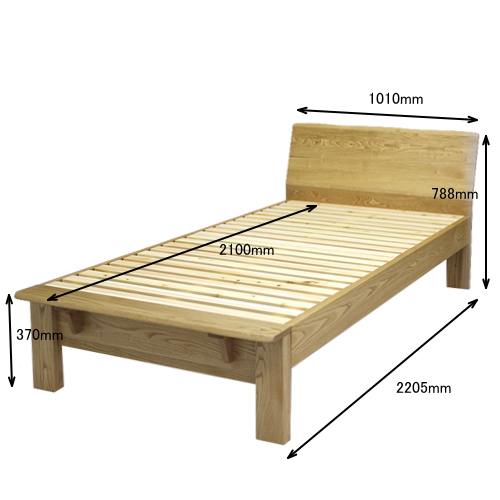 栗無垢 シングル セミダブル ベッドフレーム ひのきスノコ 