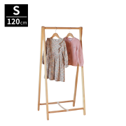 ハンガーラック S 120cm 衣類収納 ポールハンガー 木製 無垢 ひのき オイル仕上げ 洋服掛け 国産