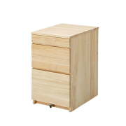 キャビネット デスクサイドワゴン 引き出し収納 天然木製 ひのき 無垢 オイル塗装 オフィス A4書類収納 国産