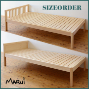 サイズオーダー ひのきベッド  天然木製 セミダブル ダブル 幅150cmまで シンプルベッド 国産