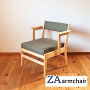 座アームチェア 肘付き あぐら椅子 張地12色 天然木製 ひのき無垢 オイル塗装 正座 応接椅子 和風チェア 国産　