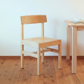 ダイニングチェア 椅子 板座 アームチェア 天然木製 無垢 ヒノキ ブナ オイル塗装 国産 アールチェア
