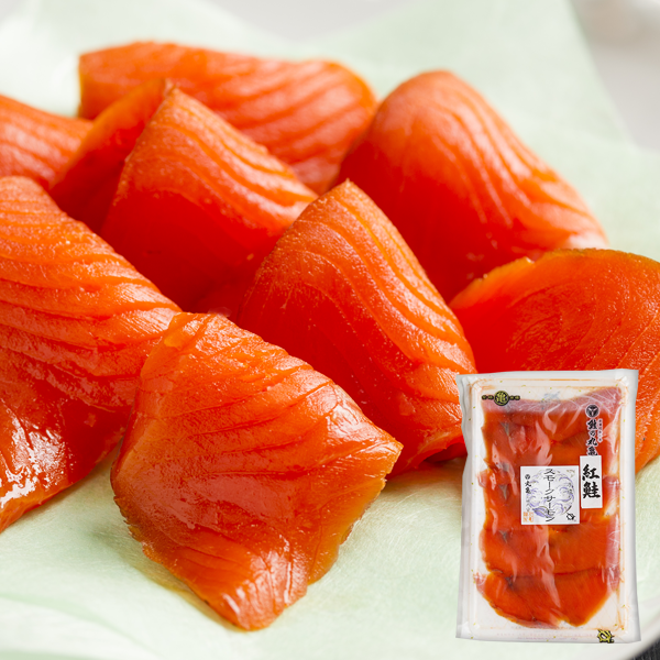 沖獲り紅さけスモークサーモン 80g OBK8