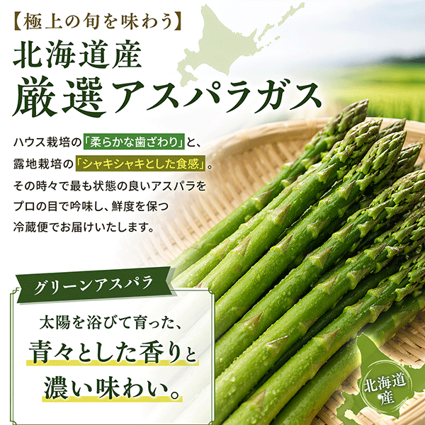 【ご予約承り中】北海道産のグリーンアスパラ（送料込） GRE【同梱不可/着日指定不可】