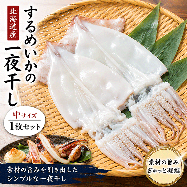 【北海道産】するめいかの一夜干し　中1枚セット　IK75
