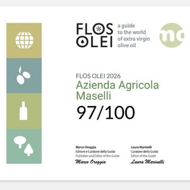 マセッリ オリーブオイル コラティーナ種 FLOS OLEI 97/100 のハイスコアを記録
