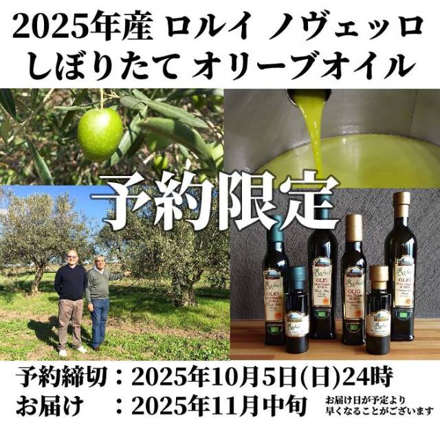 ロルイ オリーブオイル 2025年産 しぼりたて オリーブオイル 2025年産10月5日締切