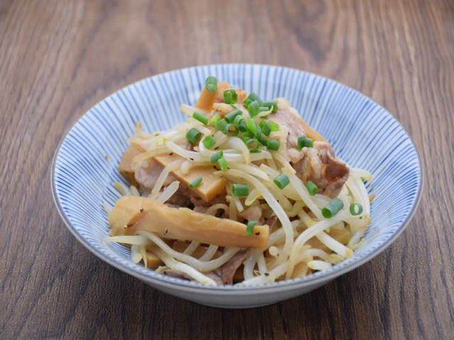 味メン豆缶もやし炒め