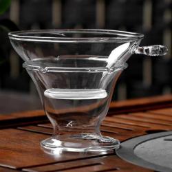 中国茶器　【ガラス 茶漉しセット】茶雑貨　茶道具