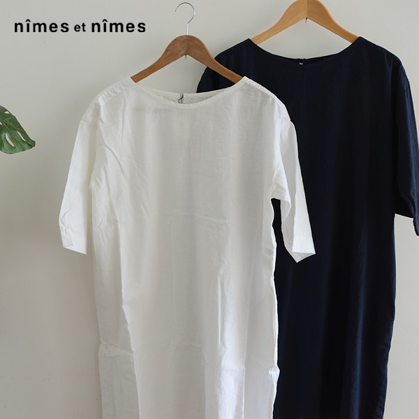 Nimes Et Nimes コットンリネンキャンバスbigワンピース Tlg Mg レディース トップス ワンピ チュニック 半袖 ニーム ニームエニーム 0 夏服 公式 Marumiya World 本店