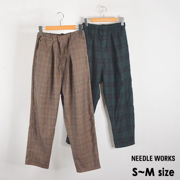 メール便可 ニードルワークス a Mmm Stretch Check Tuck Pants ストレッチチェックタックパンツ レディース ボトム ボトムス 長パンツ 長ズボン ずぼん タータンチェック グレンチェック Needle Works 023 公式 Marumiya World 本店