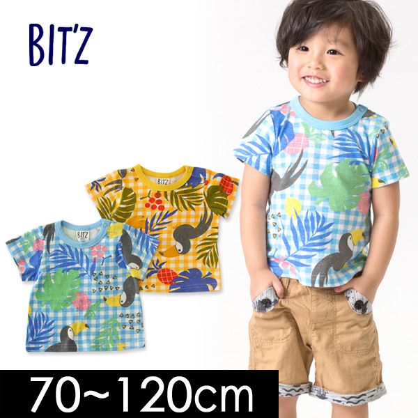BABYL 夏フェス 3点セット 速乾タオル/扇子/Tシャツ→XXL 47%OFF】ビッツ トロピカル柄Tシャツ B307038-12M キッズ ベビー