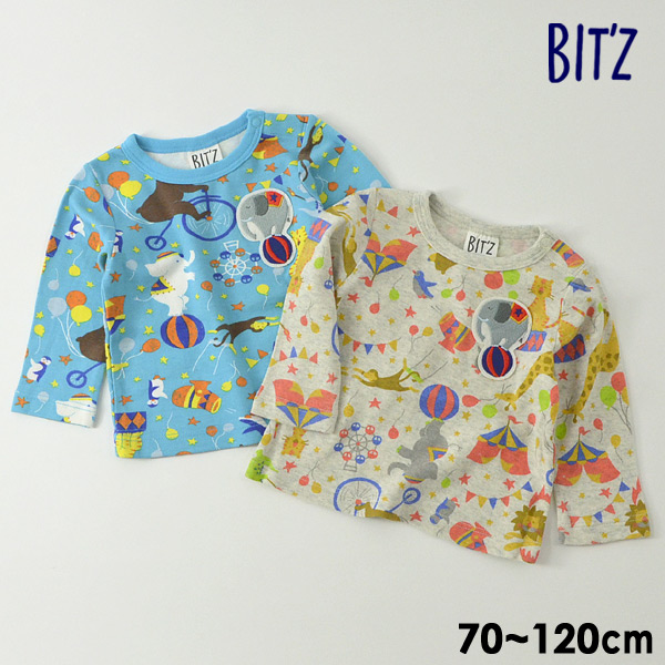 ビッツ B406049-12M サーカス柄長袖Tシャツ キッズ ベビー トップス ロンT プリント カットソー 総柄 子供服 Bitz 4021307 【公式】MARUMIYA WORLD 本店 ビッツ B406049-12M サーカス柄長袖Tシャツ キッズ ベビー トップス ロンT プリント カットソー 総柄 子供服 Bitz 4021307 【公式】MARUMIYA WORLD 本店