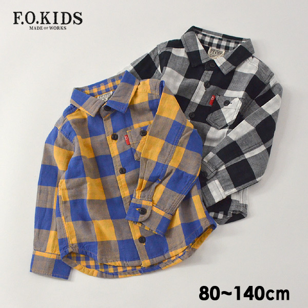 エフオーキッズ R1080 14m チェックシャツ キッズ ベビー トップス シャツ 長袖 前開き 羽織り チェック 男の子 子供服 F O Kids 公式 Marumiya World 本店
