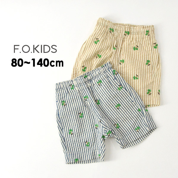50％OFF】エフオーキッズ R223540-m14m パームツリー刺繍5分丈
