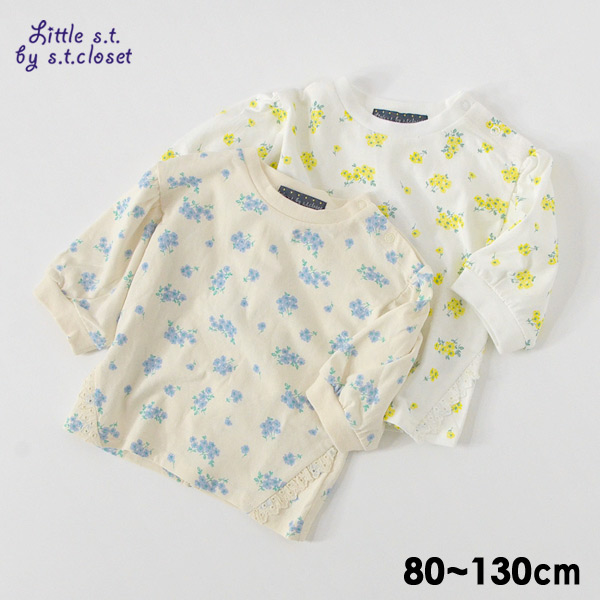 メール便可 リトルエスティークローゼット 1005 11 12m13m 総柄tシャツ キッズ ベビー トップス 花柄 女の子 子供服 Little S T By S T Closet 公式 Marumiya World 本店