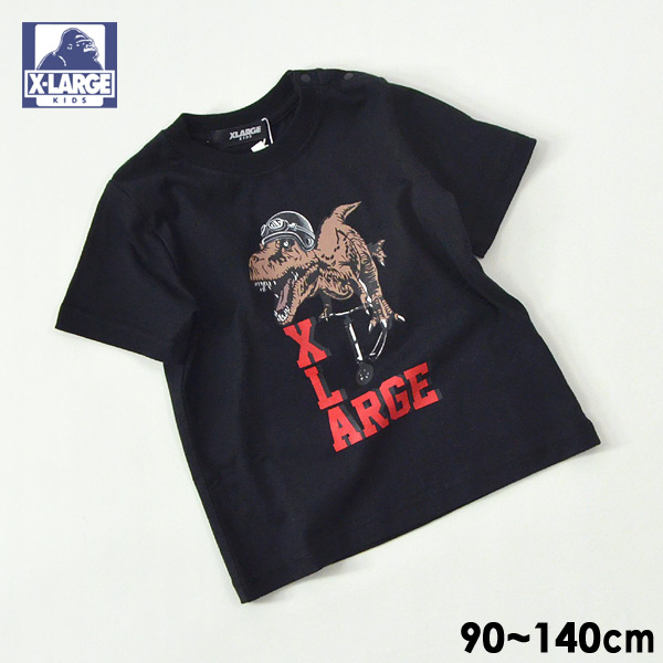 エクストララージキッズ キックボードダイナソー半袖Tシャツ キッズ トップス 恐竜 スケボー プリント ストリート ブランド XLARGE ...