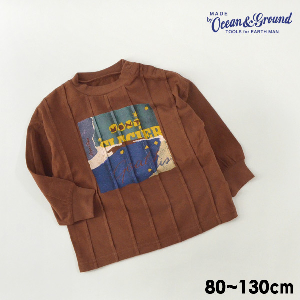 40％OFF】ピンタックプリントTシャツ キッズ 長袖Tシャツ ロンT