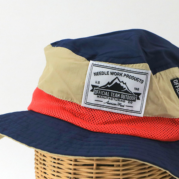 メール便可 オフィシャルチーム L M サファリハット Safari Hat キッズ ベビー ジュニア 帽子 ぼうし アウトドアハット 男の子 女の子 男女兼用 日よけ つば広 あご紐 メッシュ 配色 お出かけ Official Team 公式 Marumiya World 本店