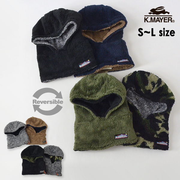 メール便不可 カブバイクリフメイヤー k Mg Ninjarin ニンジャリン キッズ ジュニア トップス マフラー スヌード フード付 ネックウォーマー ボア ファッション小物 迷彩 カモフラ 無地 リバーシブル ロゴ 防寒 スノボ 雪遊び 子ども 子供服 Kriff Mayer