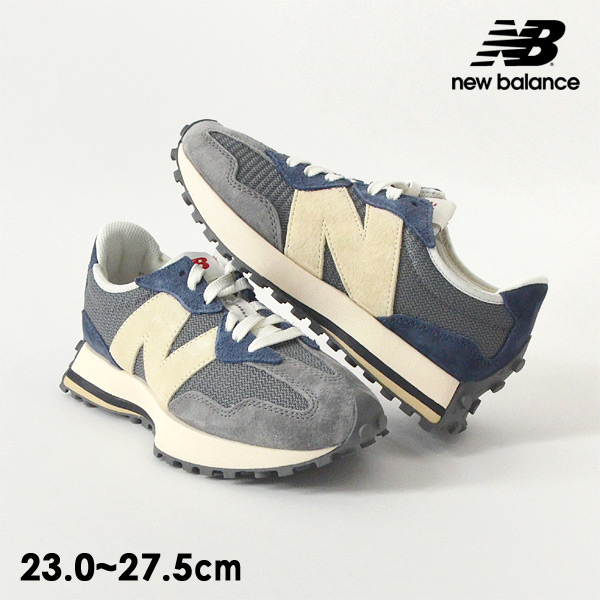 ニューバランス MS327MD[23.0-27.5cm] レディース メンズ スニーカー くつ 靴 クツ ビッグロゴ レトロ グレー new  balance 8001838 MS327-B-MG 【メール便不可】