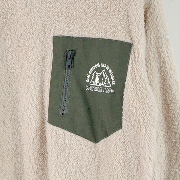 50％OFF】ダブルボアポケットプルオーバー メンズ トップス ボアプル