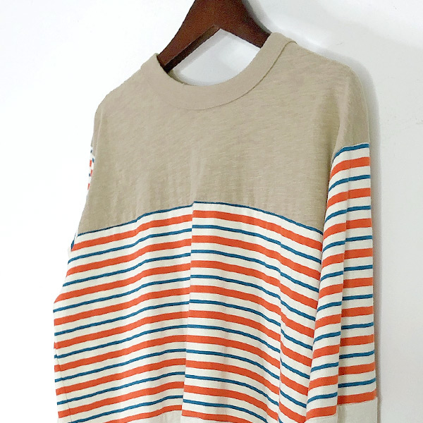 ドッキングボーダー長袖Tシャツ メンズ ジュニア トップス ロンT