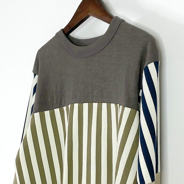 ドッキングボーダー長袖Tシャツ メンズ ジュニア トップス ロンT