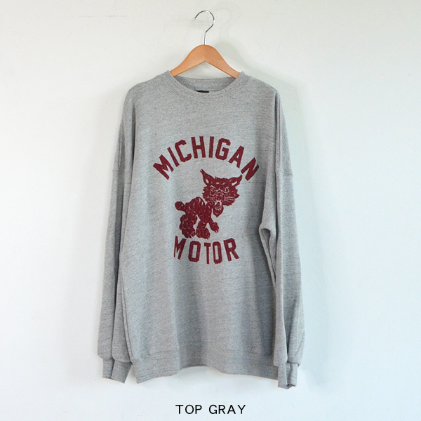 柔らか裏毛MICHIGANトレーナー レディース 長袖 裏毛 スウェット ねこ