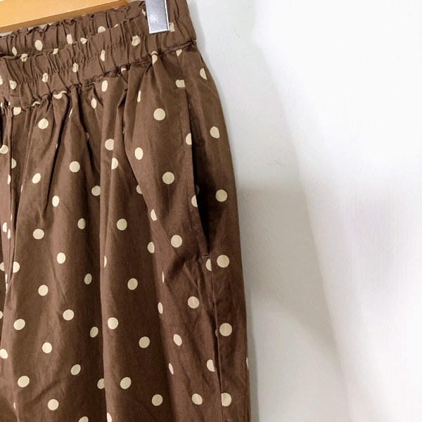 ドットワイドパンツ レディース ボトム ボトムス 長ズボン シンプル