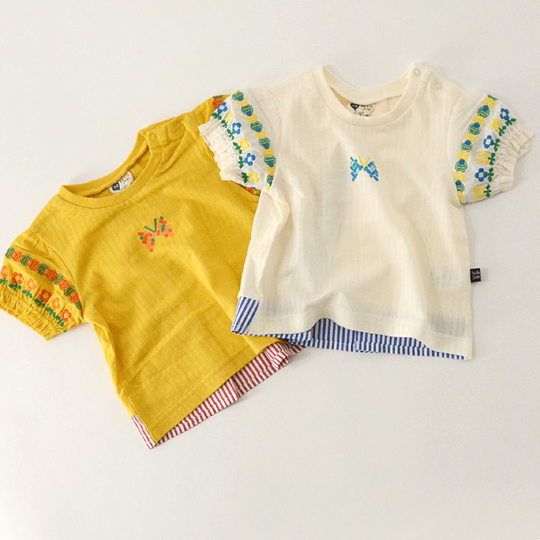 メール便可 プチジャム 袖刺繍tシャツ P 13m キッズ ベビー トップス 半袖 女の子 かわいい 子供服 Petit Jam 401 公式 Marumiya World 本店