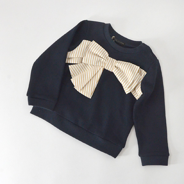 50％OFF】ホイップクリーム 383021-MG 裏毛リボントレーナー