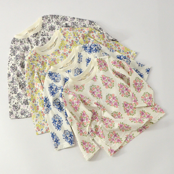 セラフ S106020-14m 花柄長袖Tシャツ キッズ ベビー トップス Tシャツ カットソー 長袖 ロンT 小花柄 女の子 子供服 Seraph 4022050