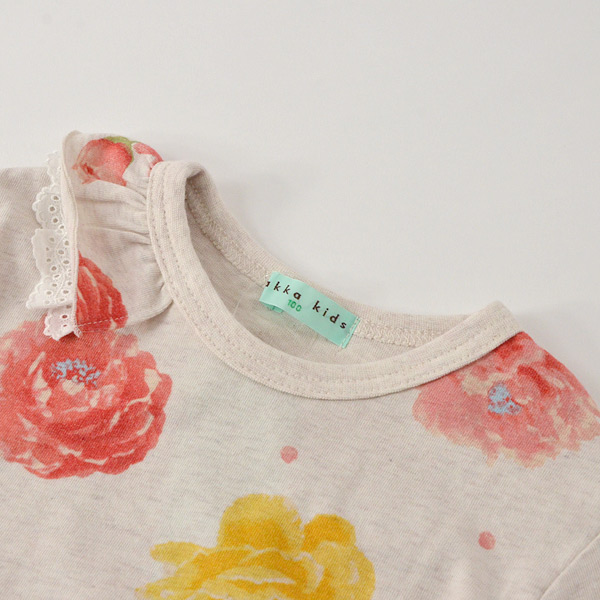 メール便可】ハッカキッズ 02920201-11m12 ピオニープリント七分袖  