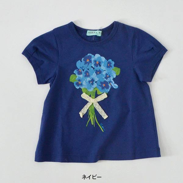 まりこ ハッカキッズ 2025 40％OFF】ハッカキッズ 02953411-11m12m リボン付ブーケTシャツ