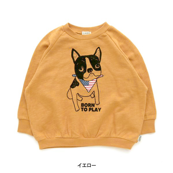 30%OFF】エフオーキッズ R411191-m13m14 ブルドッグプリントトレーナー