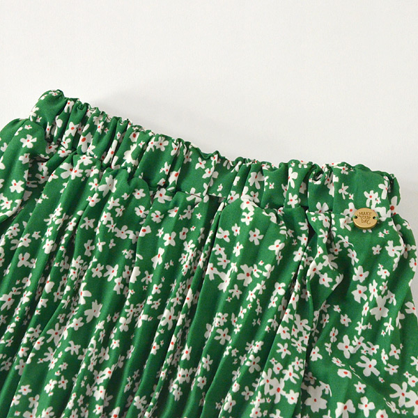 ミモレ丈花柄プリーツスカート キッズ ベビー ロングスカート ボトムス