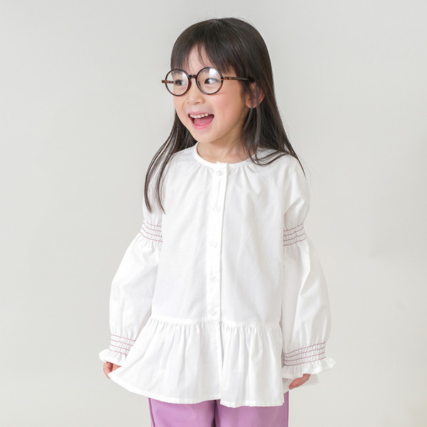 30％OFF】シャーリングブラウス キッズ ベビー トップス 長袖ブラウス