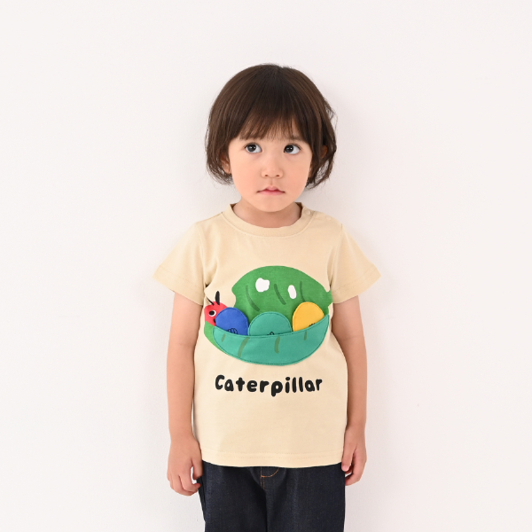 あおむしTシャツ キッズ ベビー トップス 半袖Tシャツ 半そで 男の子