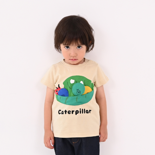 あおむしTシャツ キッズ ベビー トップス 半袖Tシャツ 半そで 男の子
