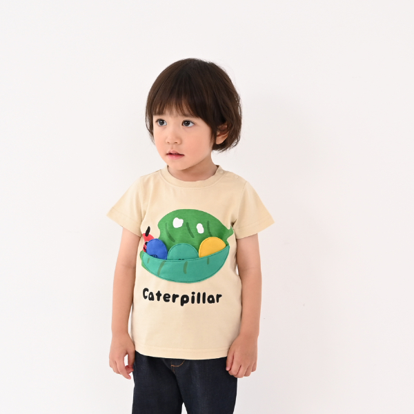 あおむしTシャツ キッズ ベビー トップス 半袖Tシャツ 半そで 男の子