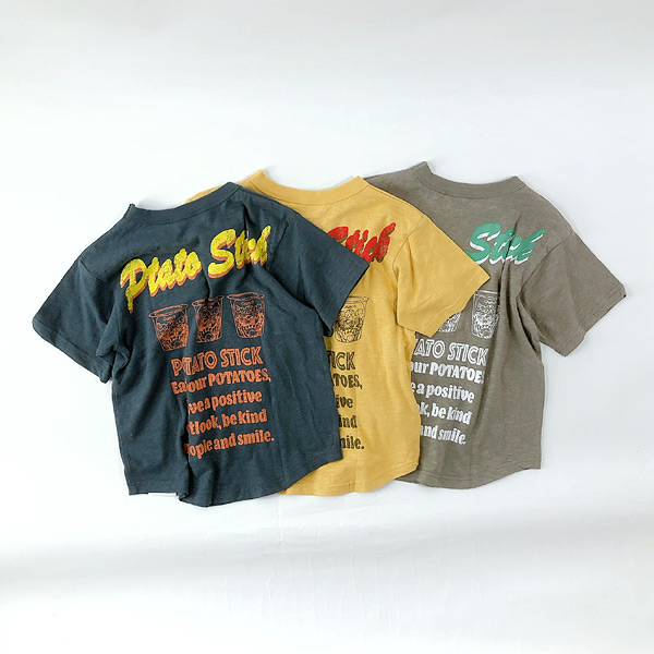 スラブ天竺ポテトスナックロゴTシャツJr キッズ ジュニア トップス