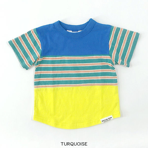 スイッチングボーダーTシャツ キッズ ベビー トップス 半袖Tシャツ